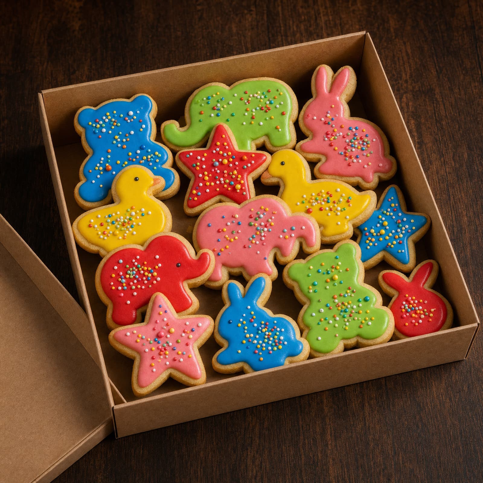 Biscuiți pentru Copii, biscuiți glazurați pentru copii, în cutie