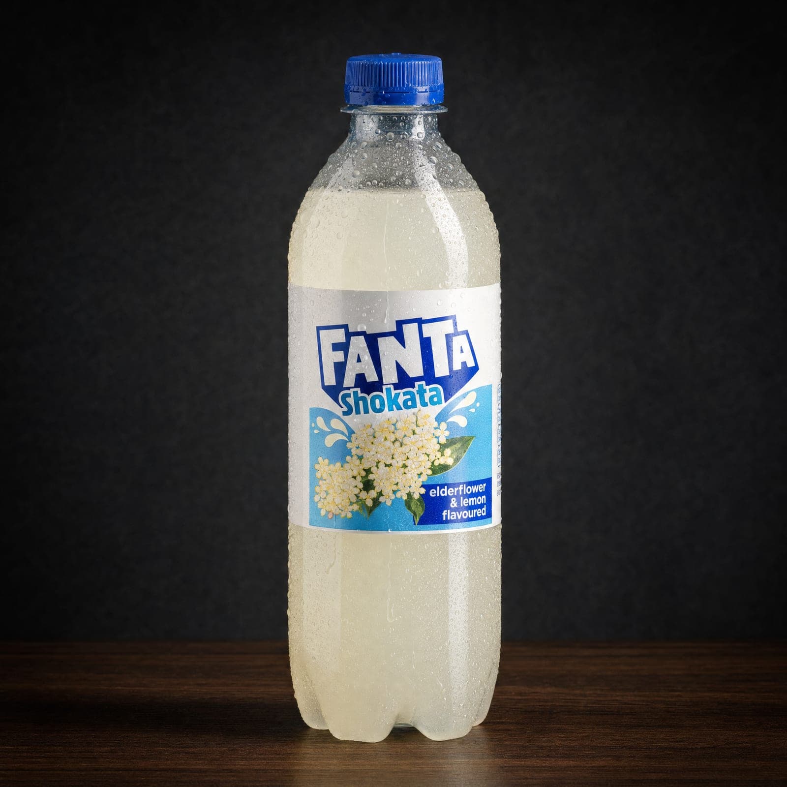 Fanta Shokata, a chilled 500 ml bottle of Fanta Shokata, elderflower and lemon
