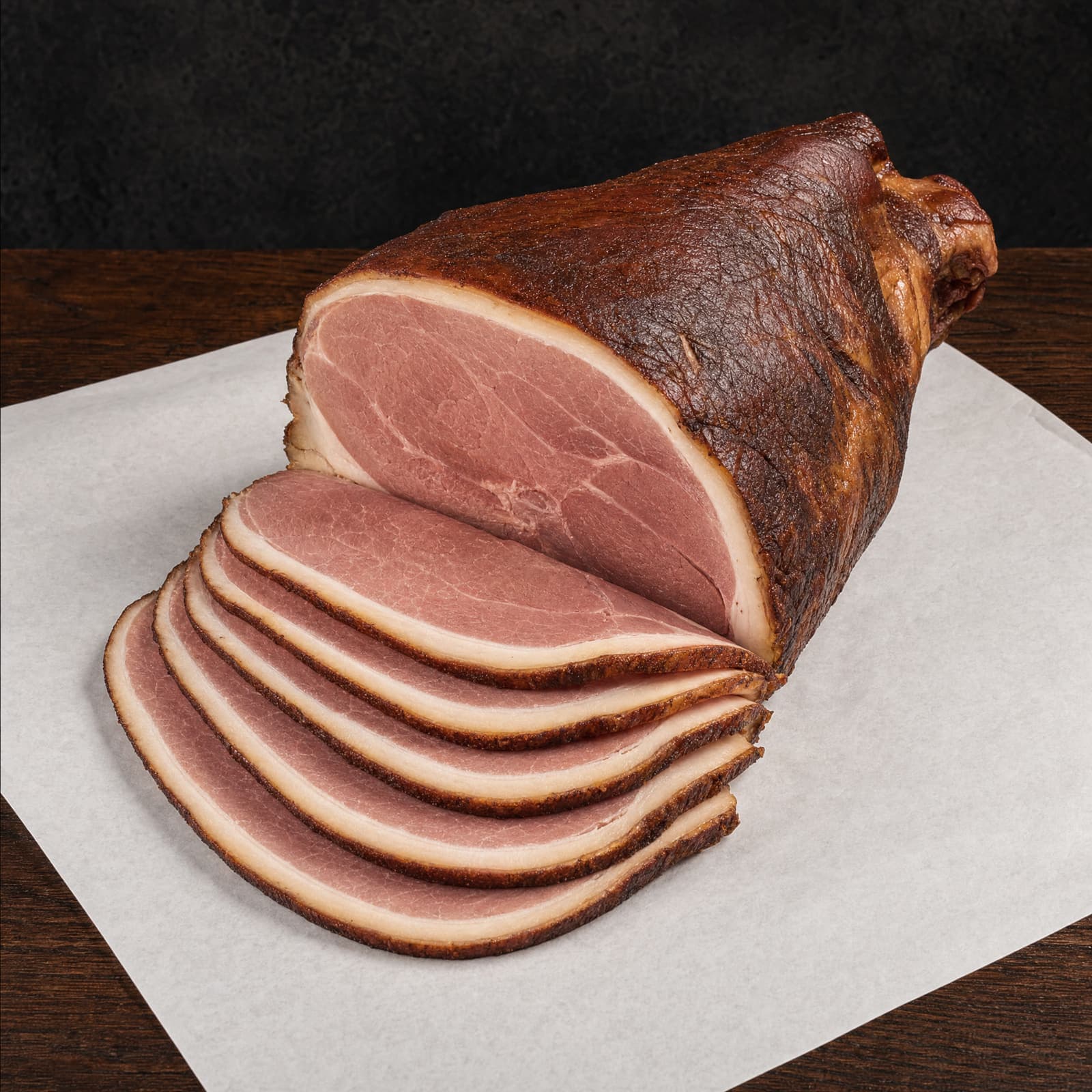 Jambon Afumat, smoked leg ham, sliced